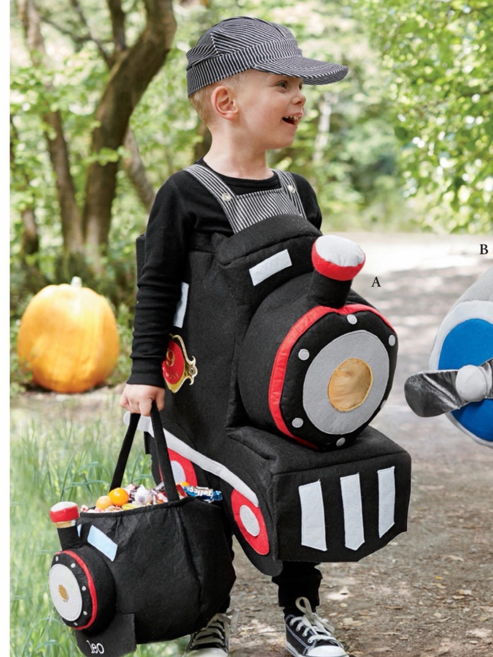 Pottery Barn Kids Train Engine Costume with conductor hat